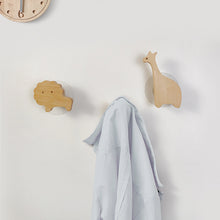 Load image into Gallery viewer, Cute Cartoon Wood Hook Kids Room Mounted Hook Towels Coat Bags Clothes Storage Hook Self Adhesive Wall Hanger Mounted Children Room Storage Rack
