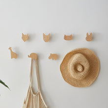 Load image into Gallery viewer, Cute Cartoon Wood Hook Kids Room Mounted Hook Towels Coat Bags Clothes Storage Hook Self Adhesive Wall Hanger Mounted Children Room Storage Rack
