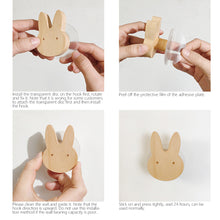 Load image into Gallery viewer, Cute Cartoon Wood Hook Kids Room Mounted Hook Towels Coat Bags Clothes Storage Hook Self Adhesive Wall Hanger Mounted Children Room Storage Rack
