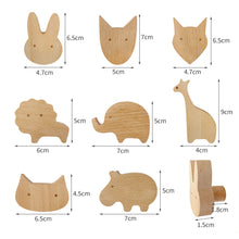 Load image into Gallery viewer, Cute Cartoon Wood Hook Kids Room Mounted Hook Towels Coat Bags Clothes Storage Hook Self Adhesive Wall Hanger Mounted Children Room Storage Rack
