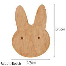 Load image into Gallery viewer, Cute Cartoon Wood Hook Kids Room Mounted Hook Towels Coat Bags Clothes Storage Hook Self Adhesive Wall Hanger Mounted Children Room Storage Rack

