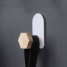 Load image into Gallery viewer, Self Adhesive Wood Hook Non Track Wall Mounted Towel Coat Hat Clothes Rack Kids Room Decoration Storage Hook
