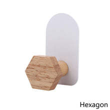 Load image into Gallery viewer, Self Adhesive Wood Hook Non Track Wall Mounted Towel Coat Hat Clothes Rack Kids Room Decoration Storage Hook
