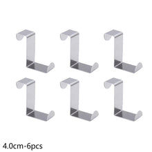 Load image into Gallery viewer, 6pcs/set Z Type Door Hanger Hook Stainless Steel Over Cabinet Draw Hook Kitchen Bathroom Towel Hanger Holder Bedroom Closet Over Rack
