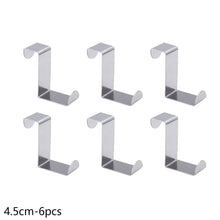 Load image into Gallery viewer, 6pcs/set Z Type Door Hanger Hook Stainless Steel Over Cabinet Draw Hook Kitchen Bathroom Towel Hanger Holder Bedroom Closet Over Rack
