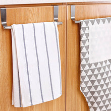 Load image into Gallery viewer, Over Door Stainless Steel Racks Kitchen Cabinet Towels Long Rack Bar Hanging Holder Bathroom Bath Towel Shelf
