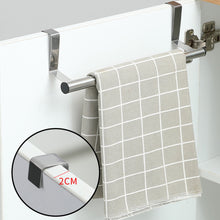 Load image into Gallery viewer, Over Door Stainless Steel Racks Kitchen Cabinet Towels Long Rack Bar Hanging Holder Bathroom Bath Towel Shelf
