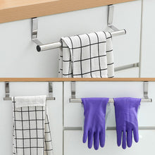 Load image into Gallery viewer, Over Door Stainless Steel Racks Kitchen Cabinet Towels Long Rack Bar Hanging Holder Bathroom Bath Towel Shelf
