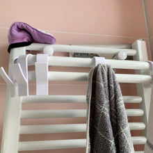 Load image into Gallery viewer, 1pc Coat Hook Towel Rack Tubular Radiator Bracket Bathroom Hook Clothes Hanger Soft Scarf Rack Towel Rack Bathroom Hook Holder
