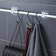 Load image into Gallery viewer, 2pcs/set Self Adhesive Curtain Rod Bracket Holder Bathroom Towels Self Holder Kitchen Rod Hanging Clip Wall Hooks Punch Free Holder Clips
