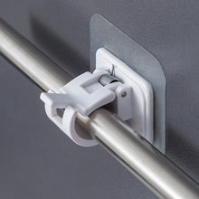 Load image into Gallery viewer, 2pcs/set Self Adhesive Curtain Rod Bracket Holder Bathroom Towels Self Holder Kitchen Rod Hanging Clip Wall Hooks Punch Free Holder Clips
