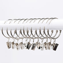 Load image into Gallery viewer, 5PCS/Set Openable Window Curtain Ring Hook with Clips Detachable Strong Iron Shower Curtain Alligator Clips with Rock Ring Tapestry Anti Slip Crocodile Clips
