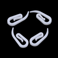 Load image into Gallery viewer, 100pcs Curtain Hanging Hooks Ring Window Curtain Curly Hooks White Plastic Curtain Hanger Hook
