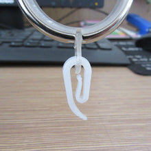 Load image into Gallery viewer, 100pcs Curtain Hanging Hooks Ring Window Curtain Curly Hooks White Plastic Curtain Hanger Hook
