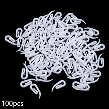 Load image into Gallery viewer, 100pcs Curtain Hanging Hooks Ring Window Curtain Curly Hooks White Plastic Curtain Hanger Hook
