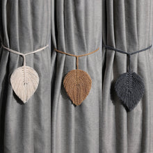Load image into Gallery viewer, Curtain Tieback Bohemia Handmade Leaf Curtain Tie Hook Holder Boho Macrame For Living Room Window Curtain
