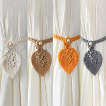 Load image into Gallery viewer, Curtain Tieback Bohemia Handmade Leaf Curtain Tie Hook Holder Boho Macrame For Living Room Window Curtain
