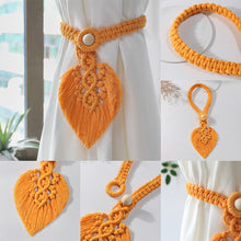 Load image into Gallery viewer, Curtain Tieback Bohemia Handmade Leaf Curtain Tie Hook Holder Boho Macrame For Living Room Window Curtain

