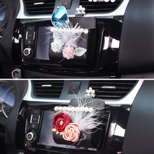 Load image into Gallery viewer, Car Outlet Air Vent Crystal Diamond Crown Trash Box for Auto Mobile Phone Holder Pouch Organizer Hanging Storage Bag
