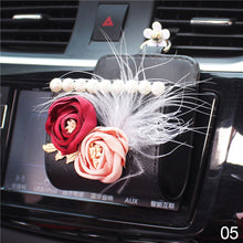 Load image into Gallery viewer, Car Outlet Air Vent Crystal Diamond Crown Trash Box for Auto Mobile Phone Holder Pouch Organizer Hanging Storage Bag
