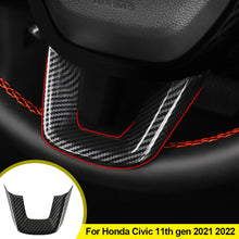 Load image into Gallery viewer, Car Interior Steering Wheel Cover Trim Frame Decoration Sticker Protective Accessories ABS For Honda Civic 11th gen 2021 2022
