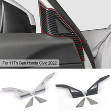 Load image into Gallery viewer, 2Pcs Carbon Fiber Car Front Door Triangle A-Pillar Speaker Cover Trim Frame Sticker Accessories For 11Th Gen Honda Civic 2022
