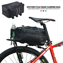Load image into Gallery viewer, 8L PU Leather Motorcycle Rack Rear Carrier Bag Trunk Waterproof Storage Luggage Pouch MTB Bike Bicycle Pannier Shoulder Bag
