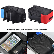 Load image into Gallery viewer, 8L PU Leather Motorcycle Rack Rear Carrier Bag Trunk Waterproof Storage Luggage Pouch MTB Bike Bicycle Pannier Shoulder Bag
