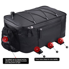 Load image into Gallery viewer, 8L PU Leather Motorcycle Rack Rear Carrier Bag Trunk Waterproof Storage Luggage Pouch MTB Bike Bicycle Pannier Shoulder Bag
