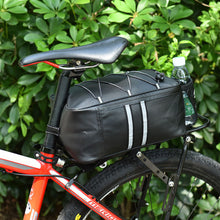 Load image into Gallery viewer, 8L PU Leather Motorcycle Rack Rear Carrier Bag Trunk Waterproof Storage Luggage Pouch MTB Bike Bicycle Pannier Shoulder Bag
