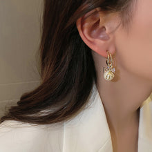 Load image into Gallery viewer, Korea S925 Silver Needle Rhinestone Bow Pearl Earrings for Women Fashion Gift
