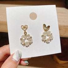 Load image into Gallery viewer, Korea Women S925 Silver Needl Flower Heart Earrings Earring Jewelry Gift

