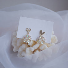 Load image into Gallery viewer, Korea Women S925 Silver Needl Flower Heart Earrings Earring Jewelry Gift
