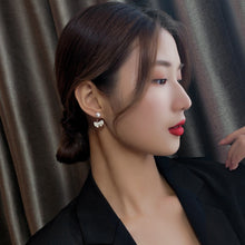 Load image into Gallery viewer, Korea Women S925 Silver Needle Rhinestone Bow Heart Pearl Earrings Fashion Accessories
