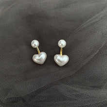 Load image into Gallery viewer, Korea Women S925 Silver Needle Rhinestone Bow Heart Pearl Earrings Fashion Accessories
