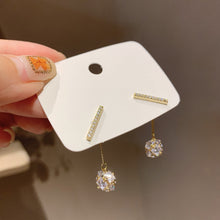 Load image into Gallery viewer, Korea Women S925 Silver Needl Rhinestone Long Tassel Earrings Ear Stud
