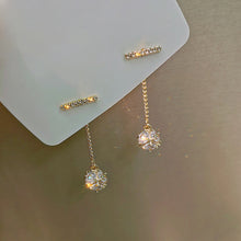 Load image into Gallery viewer, Korea Women S925 Silver Needl Rhinestone Long Tassel Earrings Ear Stud

