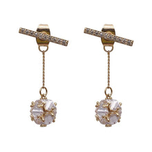 Load image into Gallery viewer, Korea Women S925 Silver Needl Rhinestone Long Tassel Earrings Ear Stud

