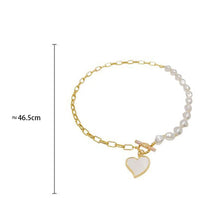 Load image into Gallery viewer, Korean Pearl Necklace Heart Lock Pendant Choker for Women Accessories
