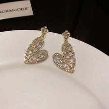 Load image into Gallery viewer, Fashion Women S925 Silver Needle Korean Diamond Inlaid Heart Earrings
