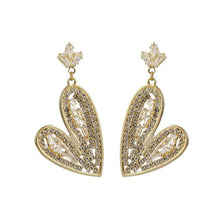 Load image into Gallery viewer, Fashion Women S925 Silver Needle Korean Diamond Inlaid Heart Earrings
