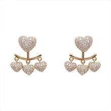 Load image into Gallery viewer, Korean S925 Silver Needle Diamond Inlaid Heart Earrings Ear Stud for Women Accessories
