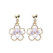 Load image into Gallery viewer, S925 Silver Needle Hollow Flower Earrings Heart Stud Fashion Women Jewelry
