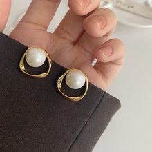 Load image into Gallery viewer, 925 Silver Needle Korea Pearl Earrings Geometric Earring Women Jewelry
