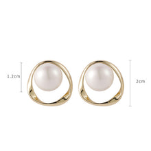 Load image into Gallery viewer, 925 Silver Needle Korea Pearl Earrings Geometric Earring Women Jewelry
