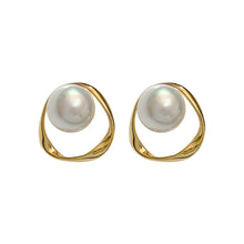 Load image into Gallery viewer, 925 Silver Needle Korea Pearl Earrings Geometric Earring Women Jewelry
