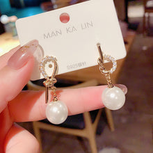 Load image into Gallery viewer, 925 Silver Needle Korea Knotted Pearl Earrings Unique Degisn for Women Jewelry
