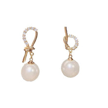 Load image into Gallery viewer, 925 Silver Needle Korea Knotted Pearl Earrings Unique Degisn for Women Jewelry
