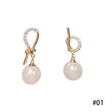 Load image into Gallery viewer, 925 Silver Needle Korea Knotted Pearl Earrings Unique Degisn for Women Jewelry
