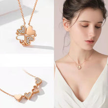 Load image into Gallery viewer, New 2 In 1 Removable Heart Necklacec Rhinestone Four Leaf Clover Clavicle Chain Choker Women Jewelry
